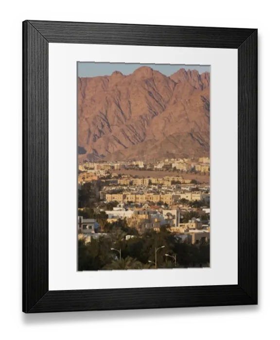 Framed Print : Jordan, Aqaba, elevated city view, sunset Framed Print : Jordan, Aqaba, elevated city view, sunset