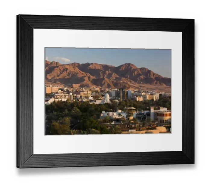 Framed Print : Jordan, Aqaba, elevated city view, sunset Framed Print : Jordan, Aqaba, elevated city view, sunset