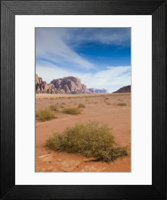 Framed Print : Jordan, Wadi Rum, desert landscape Framed Print : Jordan, Wadi Rum, desert landscape