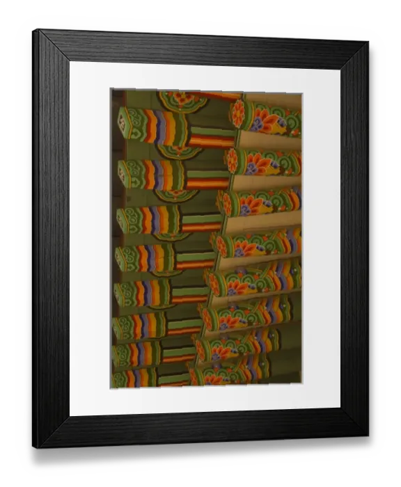 Framed Print : Decorative painted ceiling detail on a Changdekgung Palace Huwon garden building