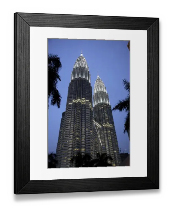 Framed Print : Malaysia. Kuala Lumpur. The Petronas Twin Towers in twilight