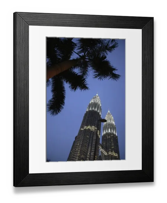 Framed Print : Malaysia. Kuala Lumpur. The Petronas Twin Towers in twilight