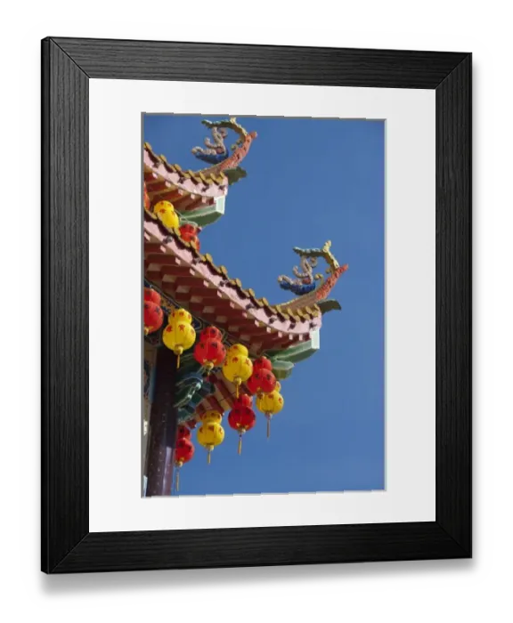 Framed Print : Malaysia, Island of Penang. Kek Lok Si Temple, largest temple in Southeast Asia. Red