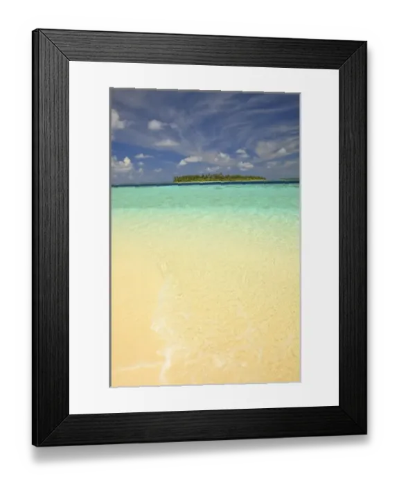 Framed Print : View of Funadoo Island from Funadovilligilli Island, North Huvadhoo Atoll, Southern Maldives Framed Print : View of Funadoo Island from Funadovilligilli Island, North Huvadhoo Atoll, Southern Maldives