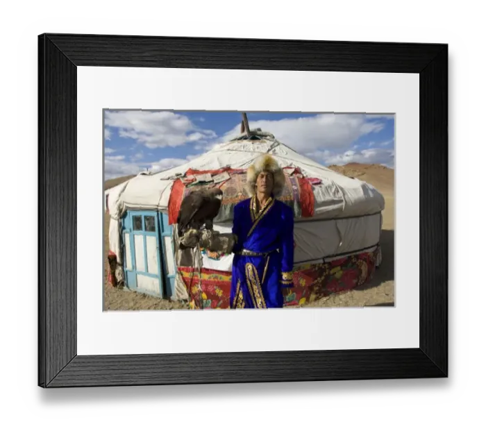 Framed Print : Kazakh hunter at Eagle Festival, Xyahncye (MR) Framed Print : Kazakh hunter at Eagle Festival, Xyahncye (MR)