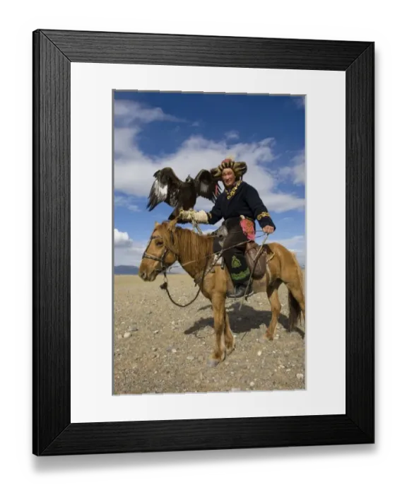 Framed Print : Kazakh hunter at Eagle Festival (MR) Framed Print : Kazakh hunter at Eagle Festival (MR)