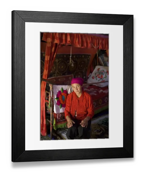 Framed Print : Kazakh family in their yurt (MR)