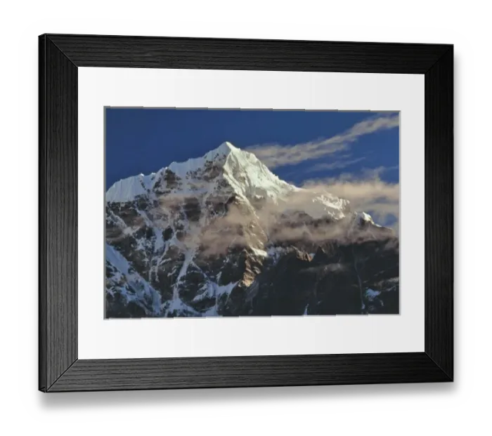 Framed Print : Asia, Nepal, Sagarmatha NP. Wispy sunrise clouds glance off Tawache Peak, Sagarmatha NP