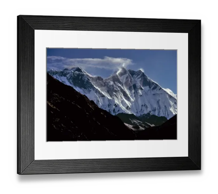 Framed Print : Asia, Nepal, Sagarmatha NP. Clouds swirl around Mt. Everest, Lotse and Nuptse in Framed Print : Asia, Nepal, Sagarmatha NP. Clouds swirl around Mt. Everest, Lotse and Nuptse in