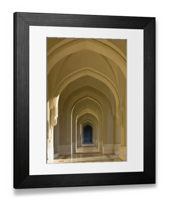 Framed Print : Oman, Muscat, Walled City of Muscat. Arabian Arches by the Sultans Palace