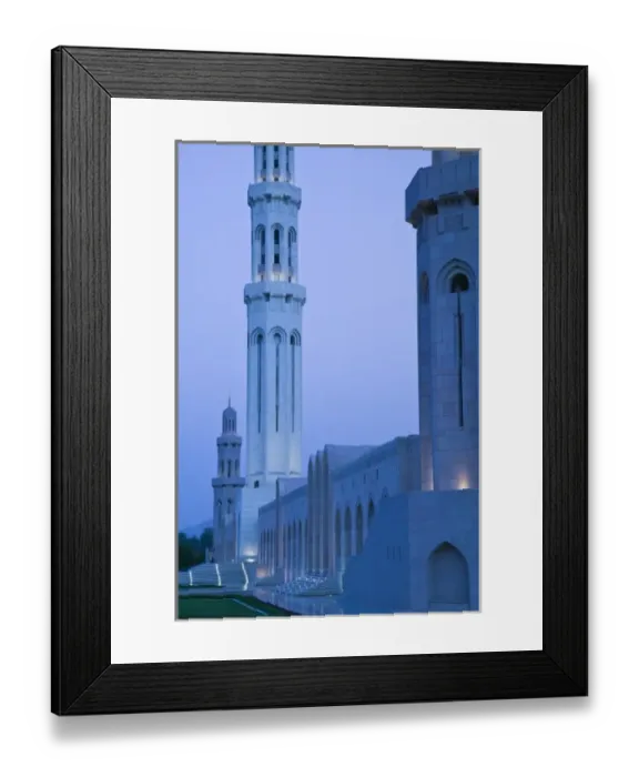 Framed Print : Oman, Muscat, Al, Ghubrah. Grand Mosque, Exterior / Evening Framed Print : Oman, Muscat, Al, Ghubrah. Grand Mosque, Exterior / Evening