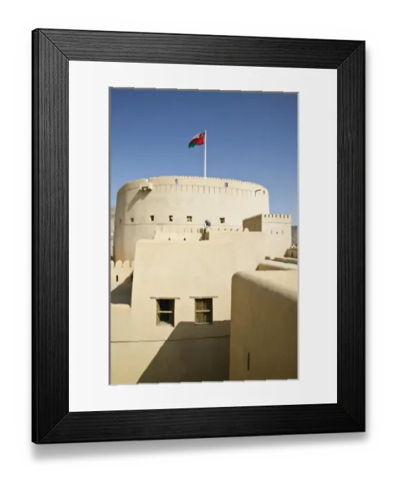 Framed Print : Oman, Western Hajar Mountains, Nizwa. Nizwa Fort, Interior of Fort Walls