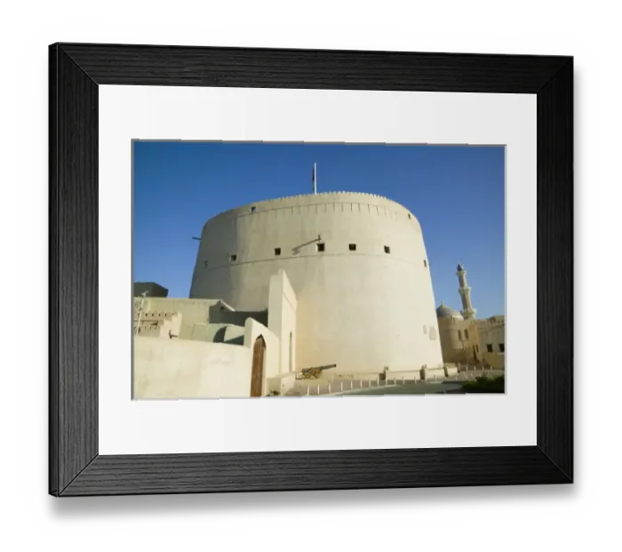 Framed Print : Oman, Western Hajar Mountains, Nizwa. Nizwa Fort / Morning View Framed Print : Oman, Western Hajar Mountains, Nizwa. Nizwa Fort / Morning View