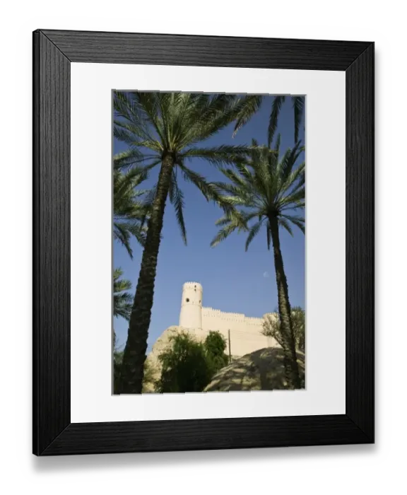 Framed Print : Oman, Western Hajar Mountains, Nakhl. Date Palm Oasis View of Nakhl Fort Framed Print : Oman, Western Hajar Mountains, Nakhl. Date Palm Oasis View of Nakhl Fort