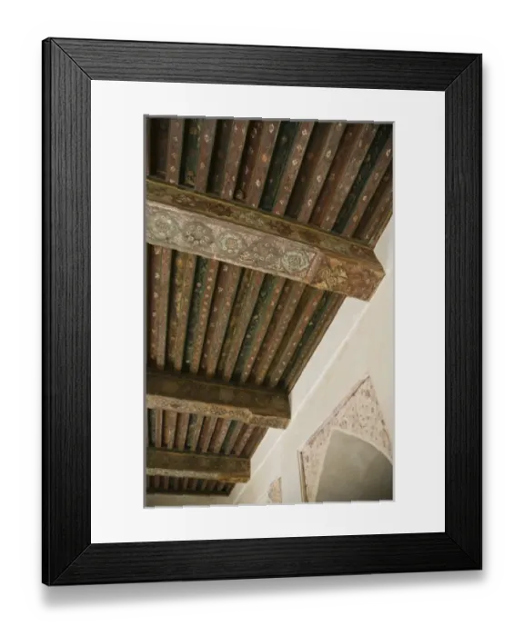 Framed Print : Oman, Western Hajar Mountains, Jabrin. Jabrin Castle  /  Fort, original painted ceiling