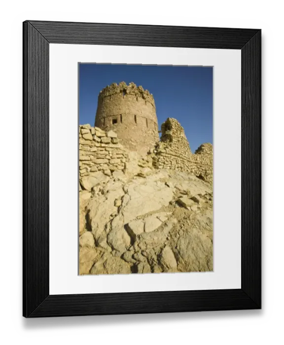 Framed Print : Oman, Sharqiya Region, Ras Al Hadd Area. Village Watchtower