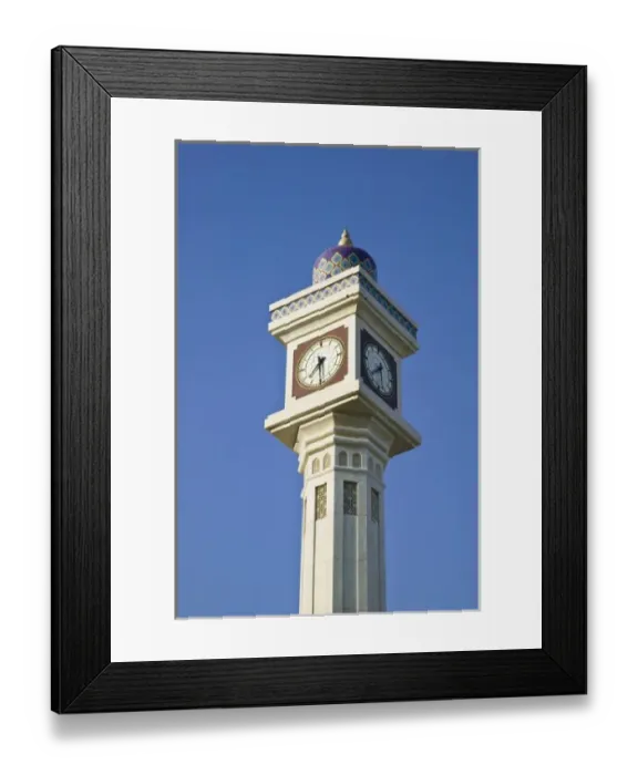 Framed Print : Oman, Muscat, Ruwi. Ruwi Clocktower / Morning Framed Print : Oman, Muscat, Ruwi. Ruwi Clocktower / Morning