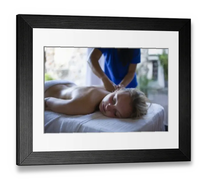 Framed Print : masseuse & client, Atlantis Beach Resort, Puerto Galera, Mindoro Island, Philippines