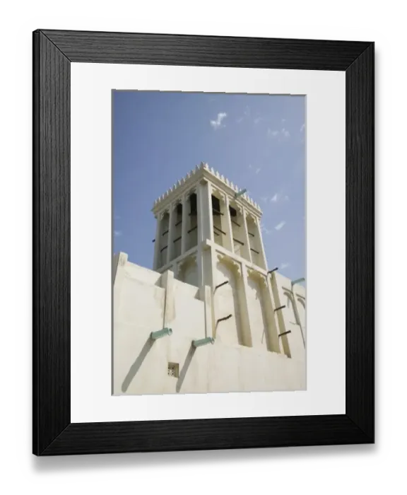 Framed Print : Qatar, Ad Dawhah, Doha. Heritage House Museum- Traditional Badgir (Wind Tower) built Framed Print : Qatar, Ad Dawhah, Doha. Heritage House Museum- Traditional Badgir (Wind Tower) built