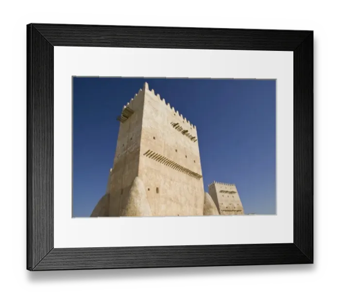 Framed Print : Qatar, Umm Salal, Umm Salal Mohammed. Umm Salal Mohammed Fort (late 19th century)-Barzan Tower Framed Print : Qatar, Umm Salal, Umm Salal Mohammed. Umm Salal Mohammed Fort (late 19th century)-Barzan Tower