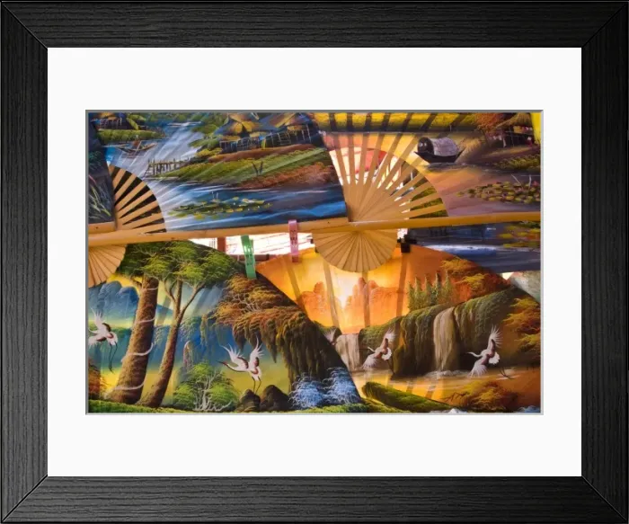 Framed Print : Asia; Singapore; Chinatown, Decorative Fans