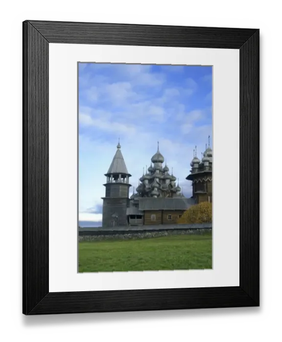 Framed Print : Russia, Karelia, Kizhi Island, Transfiguration Church and Intercession Church, RESTRICTED Framed Print : Russia, Karelia, Kizhi Island, Transfiguration Church and Intercession Church, RESTRICTED
