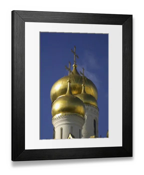 Framed Print : Russia, Moscow, Kremlin, gold domes of The Cathedral of the Annunciation, RESTRICTED