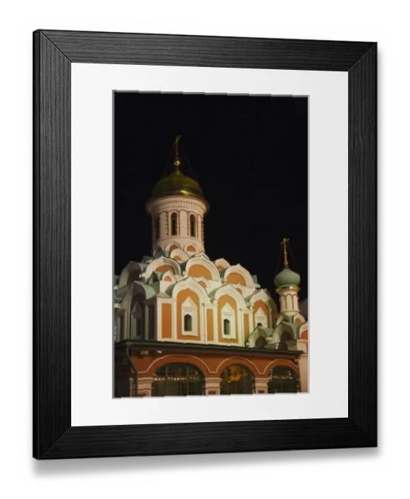 Framed Print : Night view of Kazan Cathedral in Red Square, Moscow, Russia Framed Print : Night view of Kazan Cathedral in Red Square, Moscow, Russia