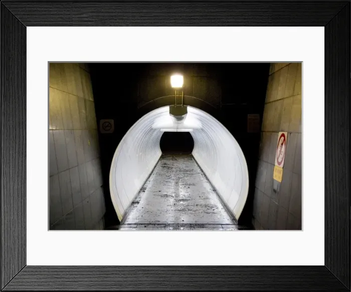 Framed Print : Singapore. An illuminated pedestrian tunnel in downtown Singapore Framed Print : Singapore. An illuminated pedestrian tunnel in downtown Singapore