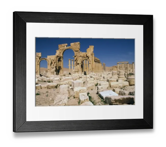 Framed Print : Asia, Syria, Palmyra. Monumental arch, main entrance Framed Print : Asia, Syria, Palmyra. Monumental arch, main entrance