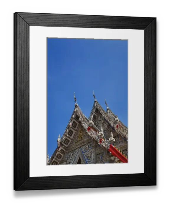 Framed Print : Rooftop architectural details, Wat Suan Plu, Bangkok, Thailand