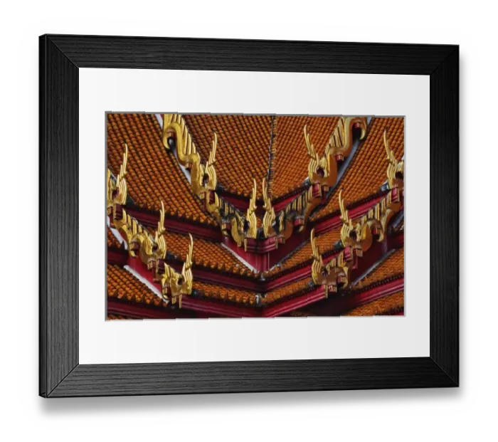 Framed Print : Ornate rooftop architecture of the Ordination Hall (Ubosot Hall) at Wat Benchamabophit Framed Print : Ornate rooftop architecture of the Ordination Hall (Ubosot Hall) at Wat Benchamabophit