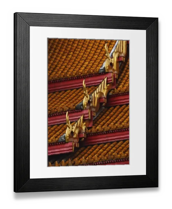 Framed Print : Ornate rooftop architecture of the Ordination Hall (Ubosot Hall) at Wat Benchamabophit Framed Print : Ornate rooftop architecture of the Ordination Hall (Ubosot Hall) at Wat Benchamabophit