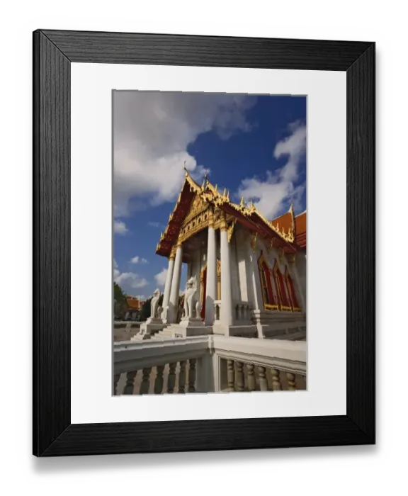 Framed Print : Ornate architecture of the Ordination Hall (Ubosot Hall) at Wat Benchamabophit, Bangkok Framed Print : Ornate architecture of the Ordination Hall (Ubosot Hall) at Wat Benchamabophit, Bangkok