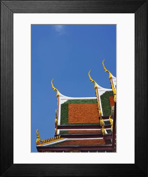 Framed Print : Gilded rooftop architecture of the Royal Pantheon or Prasat Phra Thep Bidon, Wat Phra Kaeo Framed Print : Gilded rooftop architecture of the Royal Pantheon or Prasat Phra Thep Bidon, Wat Phra Kaeo