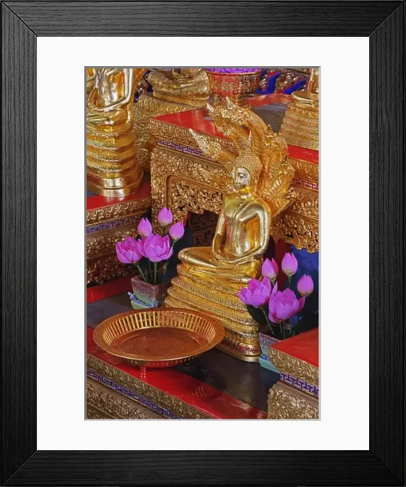 Framed Print : Small Buddha on alter, Wat Pho, Bangkok, Thailand