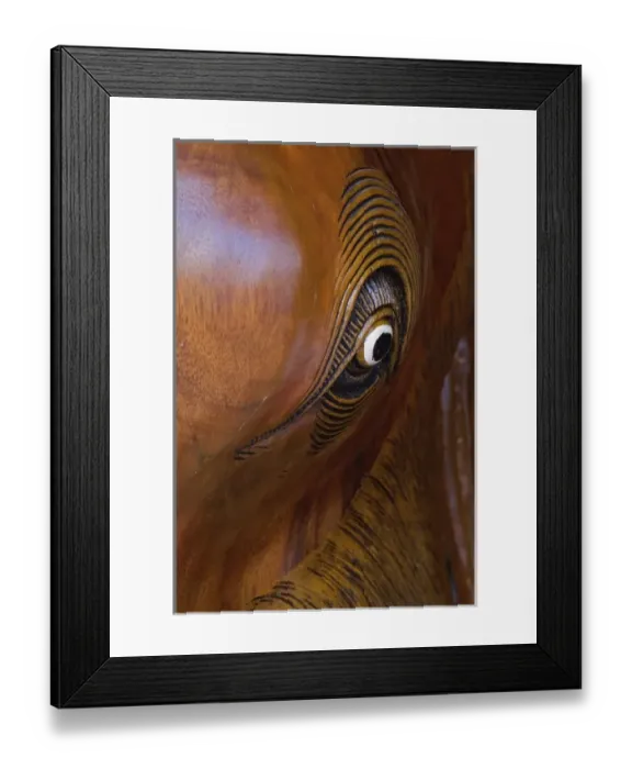 Framed Print : Close-up of carved wooden elephant statue, Chiang Mai, Thailand Framed Print : Close-up of carved wooden elephant statue, Chiang Mai, Thailand