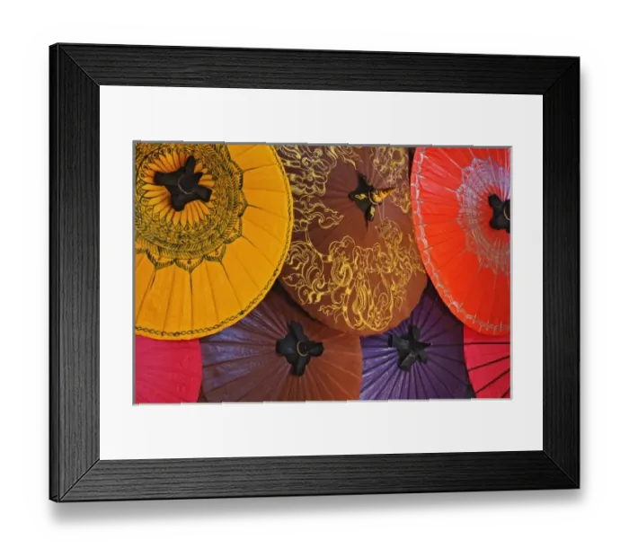 Framed Print : Decorative umbrellas for sale in the village of Bo Sang, near Chiang Mai, Thailand