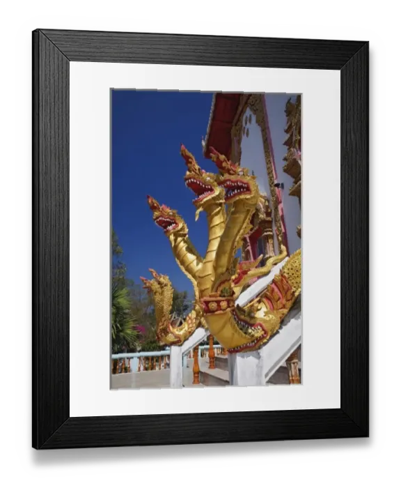 Framed Print : Three headed dragons guarding entrance, Wat Phra That Doi Suthep Rajvoravihara, Chiang Mai Framed Print : Three headed dragons guarding entrance, Wat Phra That Doi Suthep Rajvoravihara, Chiang Mai