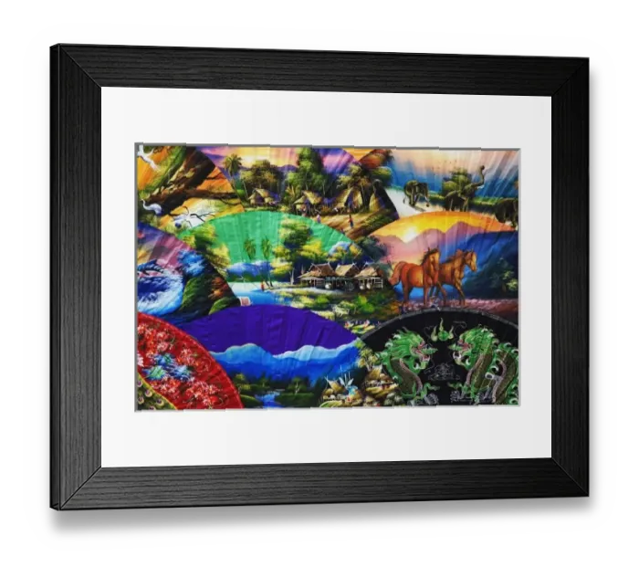 Framed Print : Collage of decorative umbrellas for sale, Chiang Mai, Thailand Framed Print : Collage of decorative umbrellas for sale, Chiang Mai, Thailand