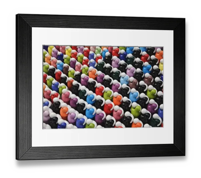 Framed Print : Pattern of glass figures hugging. Outdoor market, Bangkok, Thailand Framed Print : Pattern of glass figures hugging. Outdoor market, Bangkok, Thailand