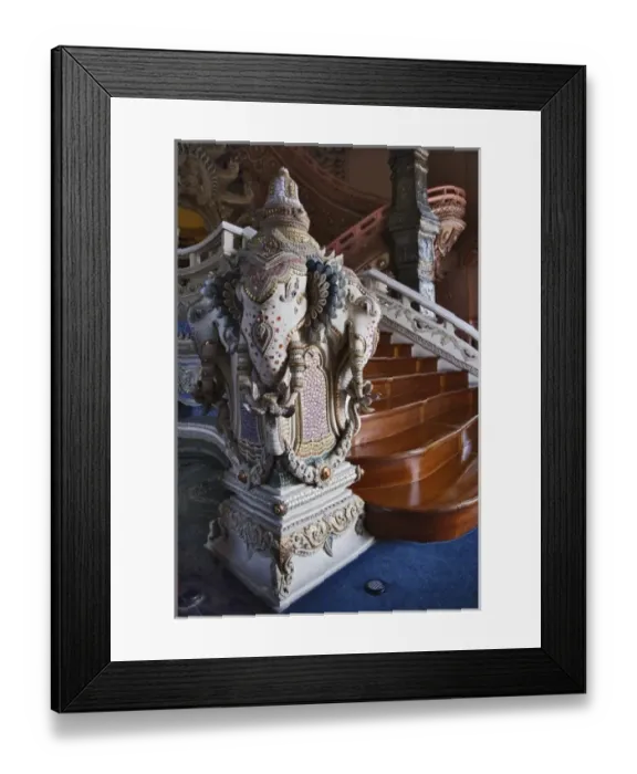 Framed Print : Three headed elephant statue at The Stairway to Heaven, Erawan Museum in Samut Prakan