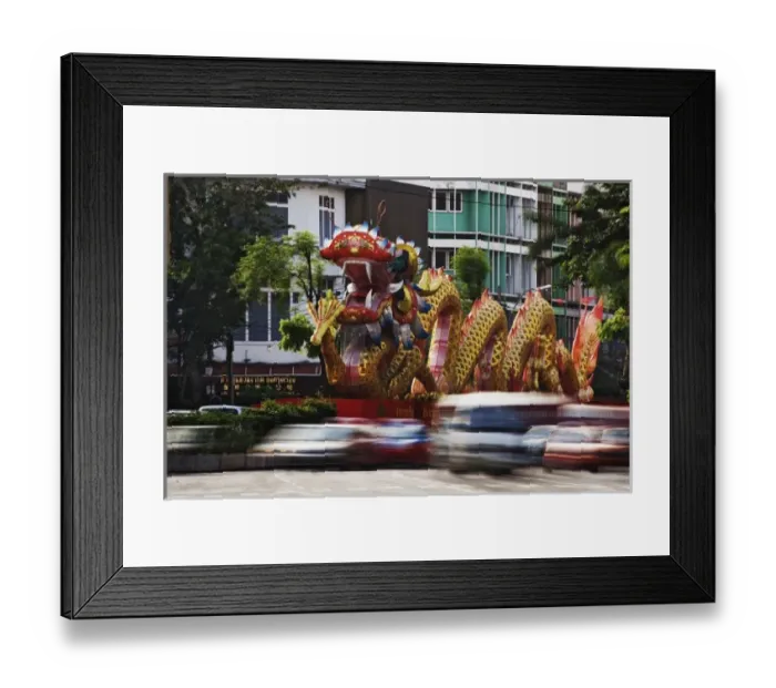 Framed Print : Large decorative dragon, Odeon Circle, Chinatown, Bangkok, Thailand Framed Print : Large decorative dragon, Odeon Circle, Chinatown, Bangkok, Thailand