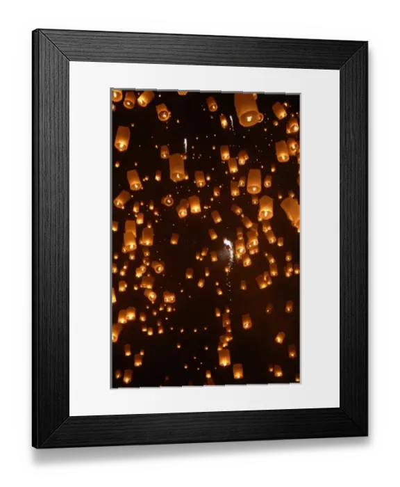 Framed Print : Khom loy lanterns during Loi Krathong festival, at Tudong Kha Satan meditation temple Framed Print : Khom loy lanterns during Loi Krathong festival, at Tudong Kha Satan meditation temple