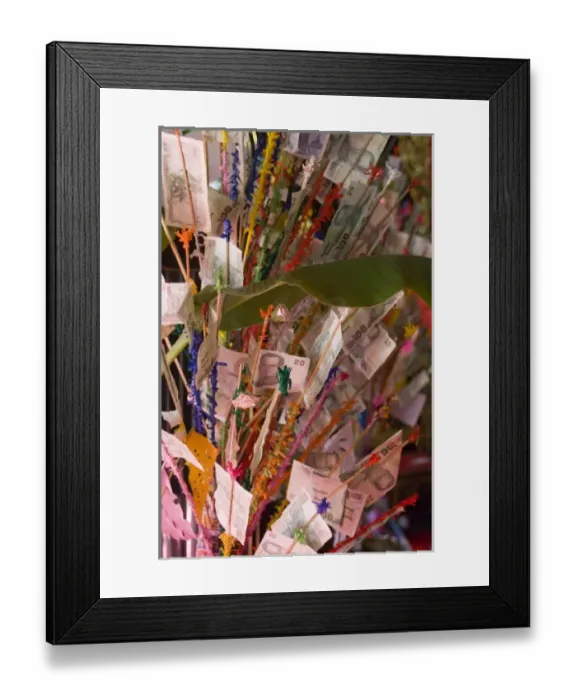 Framed Print : Money offering for Loi Krathong festival. Wat Chaimongkol Temple Framed Print : Money offering for Loi Krathong festival. Wat Chaimongkol Temple