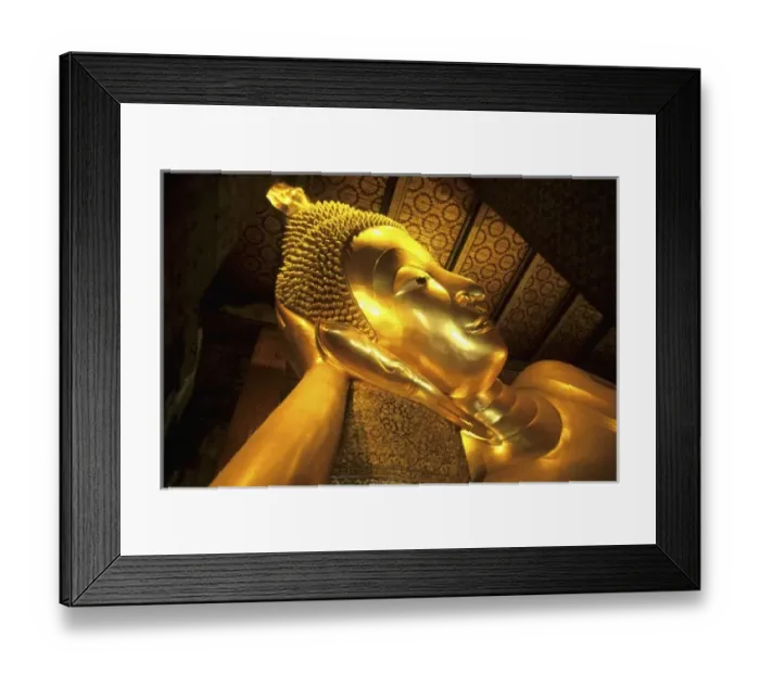 Framed Print : Close-up of gold Reclining Buddha in Grand Palace in Bangkok Thailand Framed Print : Close-up of gold Reclining Buddha in Grand Palace in Bangkok Thailand