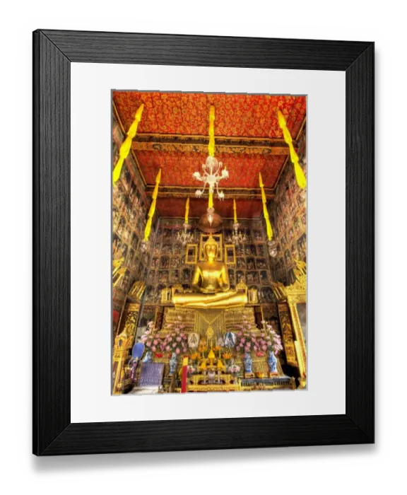 Framed Print : Thailand, Bangkok, Wat Ratcha Orasaram Rathaworawihan. Buddhist shrine inside temple
