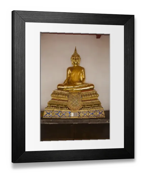 Framed Print : Thailand, Bangkok. Golden Buddha statue in Wat Mahathat, Ko Ratanakosin