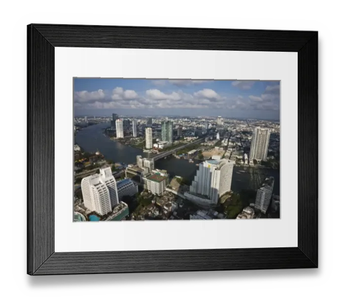 Framed Print : Thailand, Bangkok. View of the Chao Praya River from State Lebua Tower Framed Print : Thailand, Bangkok. View of the Chao Praya River from State Lebua Tower