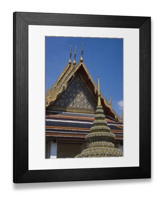 Framed Print : Thailand, Bangkok. Ornately decorated stupas in the Wat Pho compound Framed Print : Thailand, Bangkok. Ornately decorated stupas in the Wat Pho compound